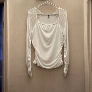 Gamiss white mesh top